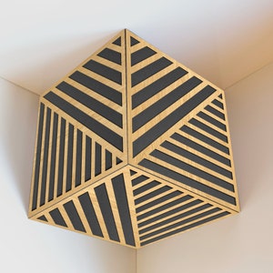 Cube bass traps, corner sound diffuser, 3d wall panel, wood wall panel, home theater decor, ceiling corner bass trap, cube acoustic panel