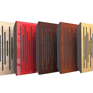Acoustic decorative panel for sound absorption and sound diffusion Ecоwave vert mini