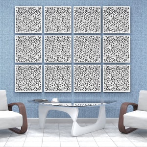 Acoustic decorative panel for Sound-absorbing, diffusion Ecosound EcoArt -takes away the echo, 19.7x19.7x2.1 inch