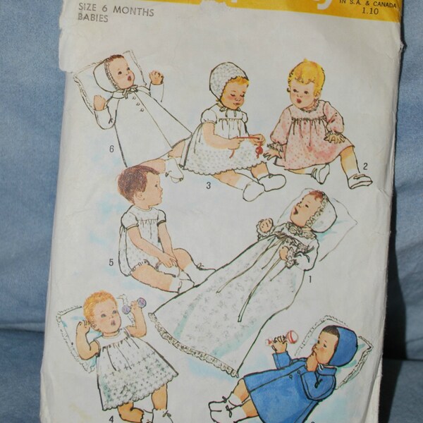 1973 Simplicity Baby Patterns for 6 Months