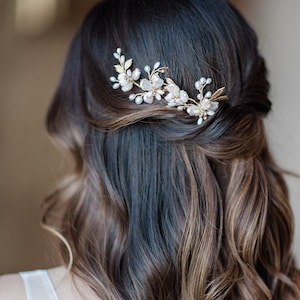floral hair pins, floral bridal headpiece, flower wedding hair comb, bridal hair combs ESME image 1