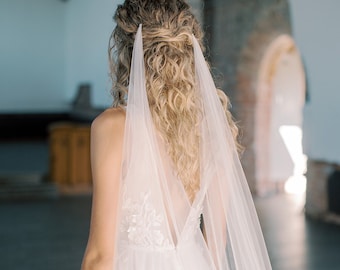drapierter Schleier, Boho Hochzeitsschleier | JADE