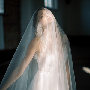 Wedding veil with blusher, Cathedral blusher veil | MIRAGE