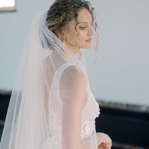 full wedding veil, cathedral length veil, one tier wedding veil - ROSANNA