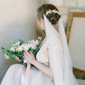 boho veil, draped veil, bohemian wedding veils, swoop veil, boho wedding veil - NOVA