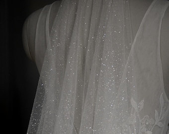 sparkle veil, glitter veil, sparkly wedding veil, shimmer veil, cathedral wedding veil with sparkle - AURA