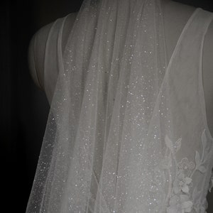 sparkle veil, glitter veil, sparkly wedding veil, shimmer veil, cathedral wedding veil with sparkle - AURA