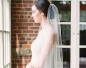 sheer wedding veil, 1 tier wedding veil, tulle bridal veil, fingertip veil, chapel veil, ivory veil, cathedral veil - QUINN