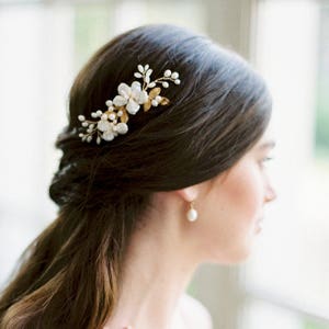 bridal hair comb, wedding comb, bridal headpiece, wedding headpiece, wedding hair comb, floral bridal hair accessory ILSE image 1