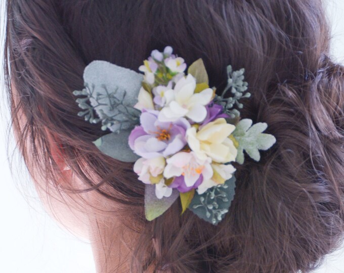 Purple Hair Clip Purple Hair Flowers Lavender Hair Clip Etsy