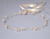 wedding halo, bridal circlet, pearl halo, bridal headband, rose gold wedding headpiece, pearl hair vine, bridal headpiece - AVERY