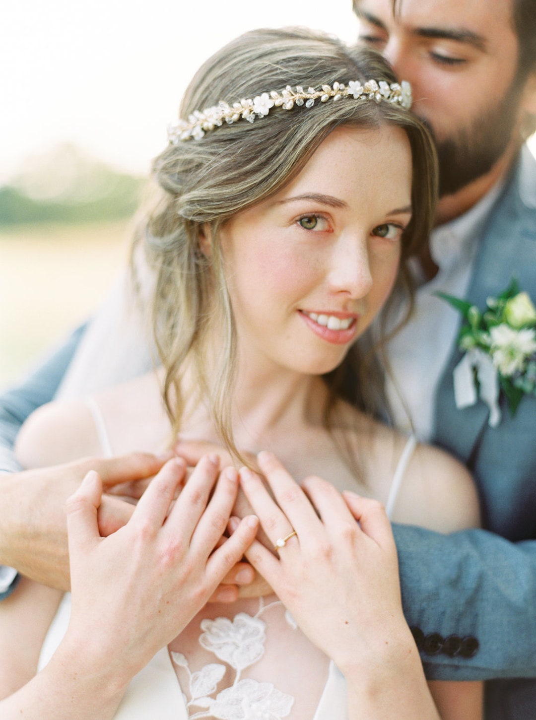 bridal halo headpiece