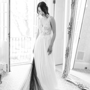 Black Wedding Cape, Bridal Cape for Halloween Wedding | INEZ image 4