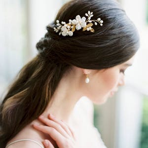 bridal hair comb, wedding comb, bridal headpiece, wedding headpiece, wedding hair comb, floral bridal hair accessory ILSE image 2