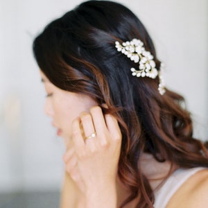 floral wedding hair pins, pearl hair pins, bridal hair pins, flower hair pins, gold hair pins, floral hair pins CLAUDETTE set of 3 image 8