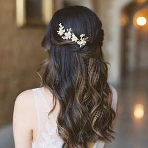 floral hair pins, floral bridal headpiece, flower wedding hair comb, bridal hair combs ESME image 5