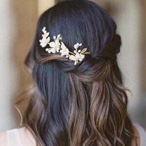 floral hair pins, floral bridal headpiece, flower wedding hair comb, bridal hair combs ESME image 2