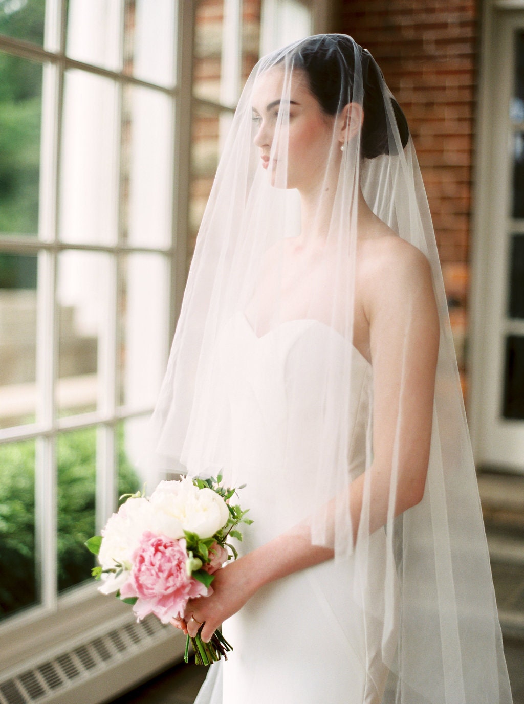 Bridal Veil With Blusher Two Layer Lace Short Bridal Veils - Temu