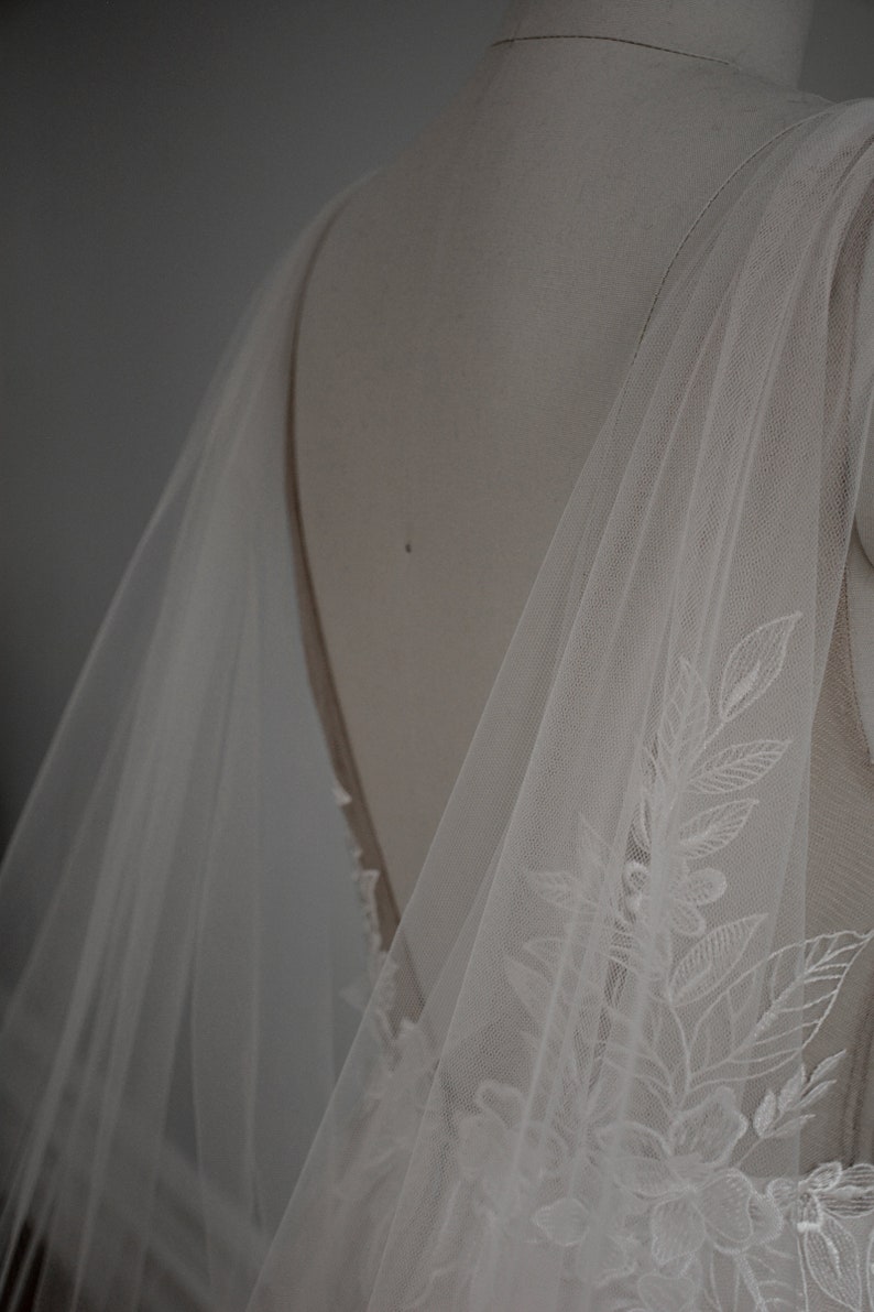 tulle cape veil