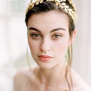 gold wedding crown, gold bridal crown, bridal headpiece, gold crystal wedding headpiece, gold crown, gold tiara, crystal crown ALEXANDRIA image 10