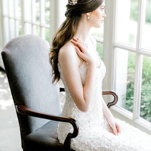 bridal hair comb, wedding comb, bridal headpiece, wedding headpiece, wedding hair comb, floral bridal hair accessory ILSE image 4