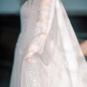 bridal veil with sparkle, cathedral sparkle veil, shimmer veil GALAXY image 5