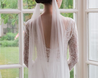 silk draped veil, draped wedding veil, silk bridal veil, silk veil, draped bridal veil, bohemian veil, silk wedding veil - CHLOE