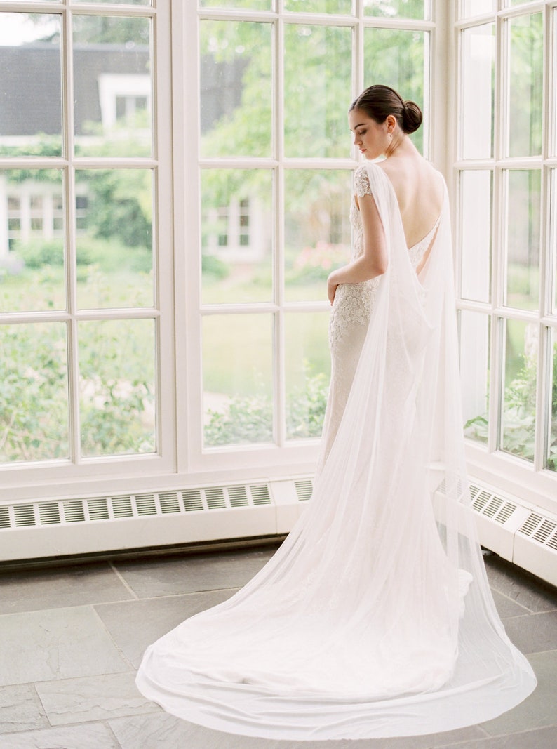silk bridal cape