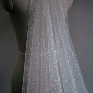 bridal veil with sparkle, cathedral sparkle veil, shimmer veil GALAXY image 3