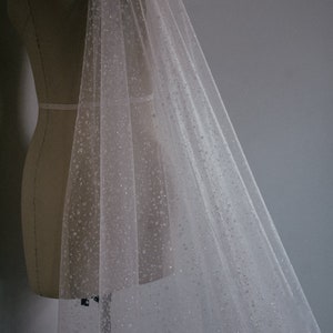 bridal veil with sparkle, cathedral sparkle veil, shimmer veil GALAXY image 4