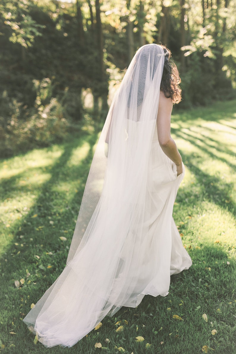 Cathedral Veil With Blusher Bridal Veil Ivory Cathedral Etsy
