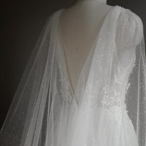 Sparkling Bridal Cape Shoulder Cape Veil Sparkly Wedding - Etsy
