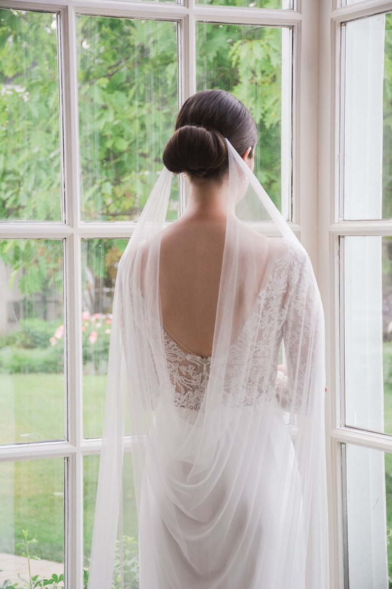 Silk draped veil draped wedding veil silk bridal veil silk Etsy