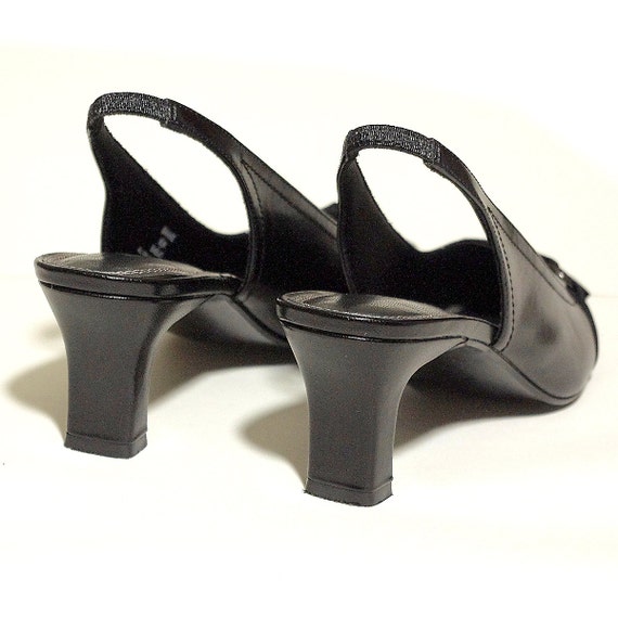 US size 7.5 to 8 womens black bow tie slingbacks … - image 4