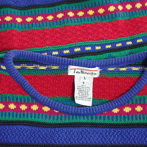 oversized Christmas ugly sweater rainbow geometri… - image 6