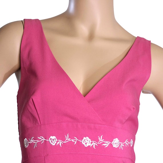 pink summer dress circle fit flare embroidered wh… - image 3