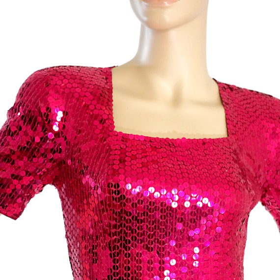 lipstick red sequin dress sequinned mini tube str… - image 3