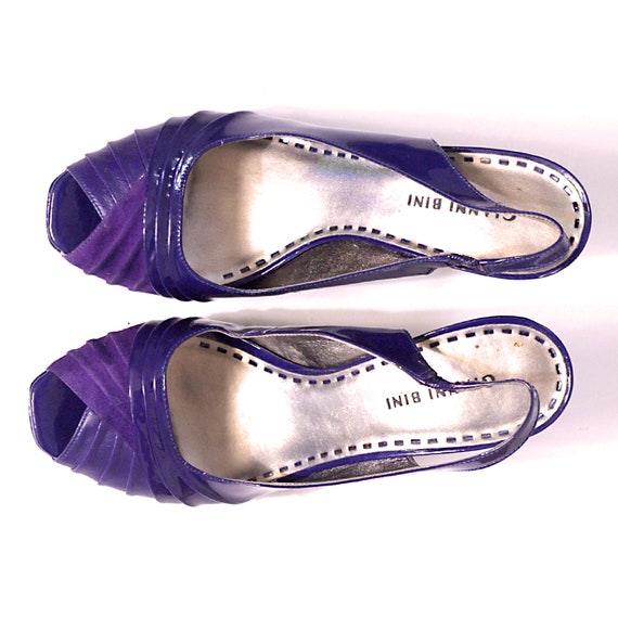 US size 8 womens purple plum blue peep toe slingb… - image 3