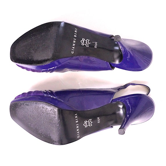 US size 8 womens purple plum blue peep toe slingb… - image 8