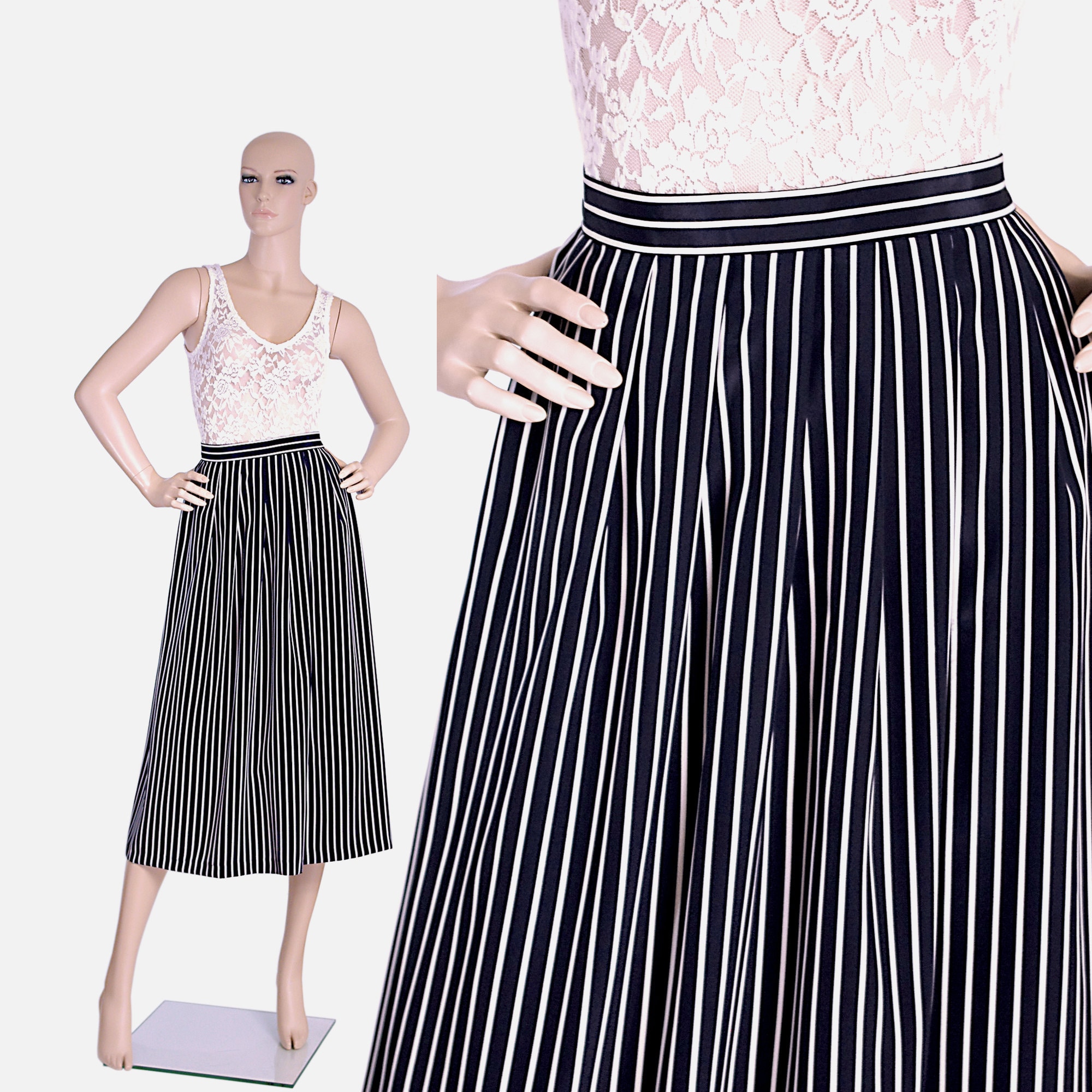 Black and white striped skirt clearance 4xl