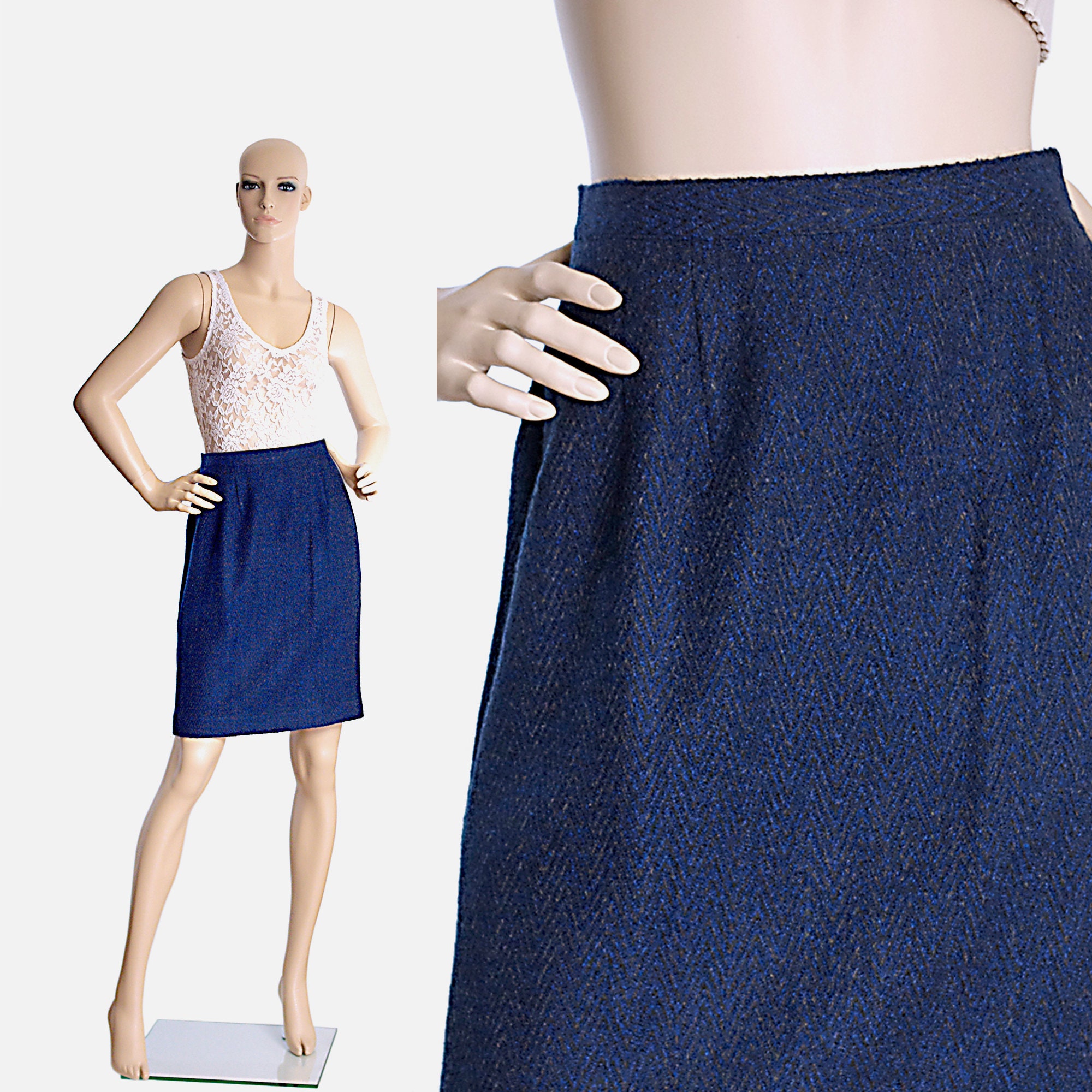 classic navy blue pencil skirt