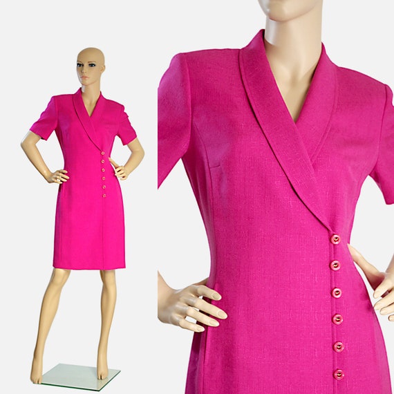 neon pink wrap dress