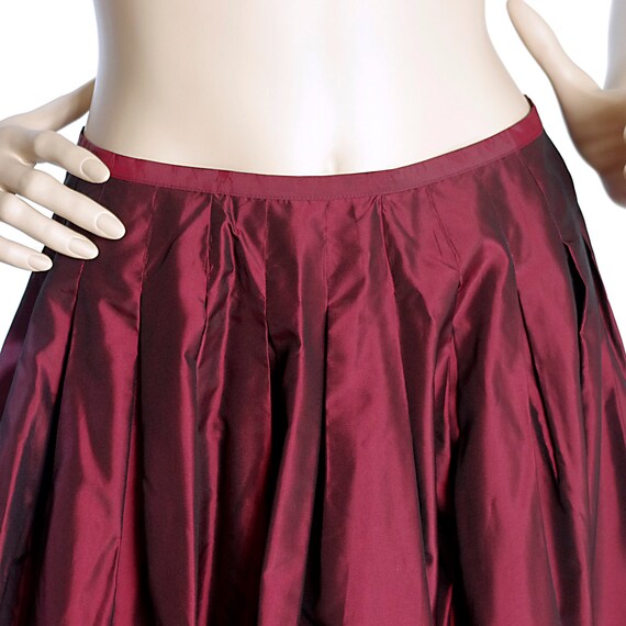 vine red burgundy maxi skirt full flared shimmering s… Gem