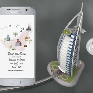 Aquarell Dubai - VAE Karte Hochzeit elektronische Einladung