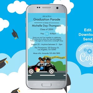 Digital Kids Drive By Graduation Parade Invitation