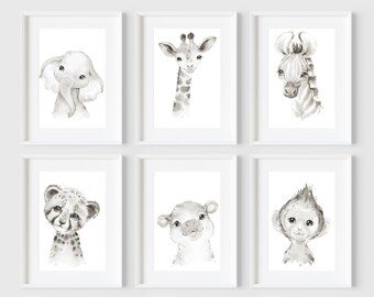 Black White Animal Etsy