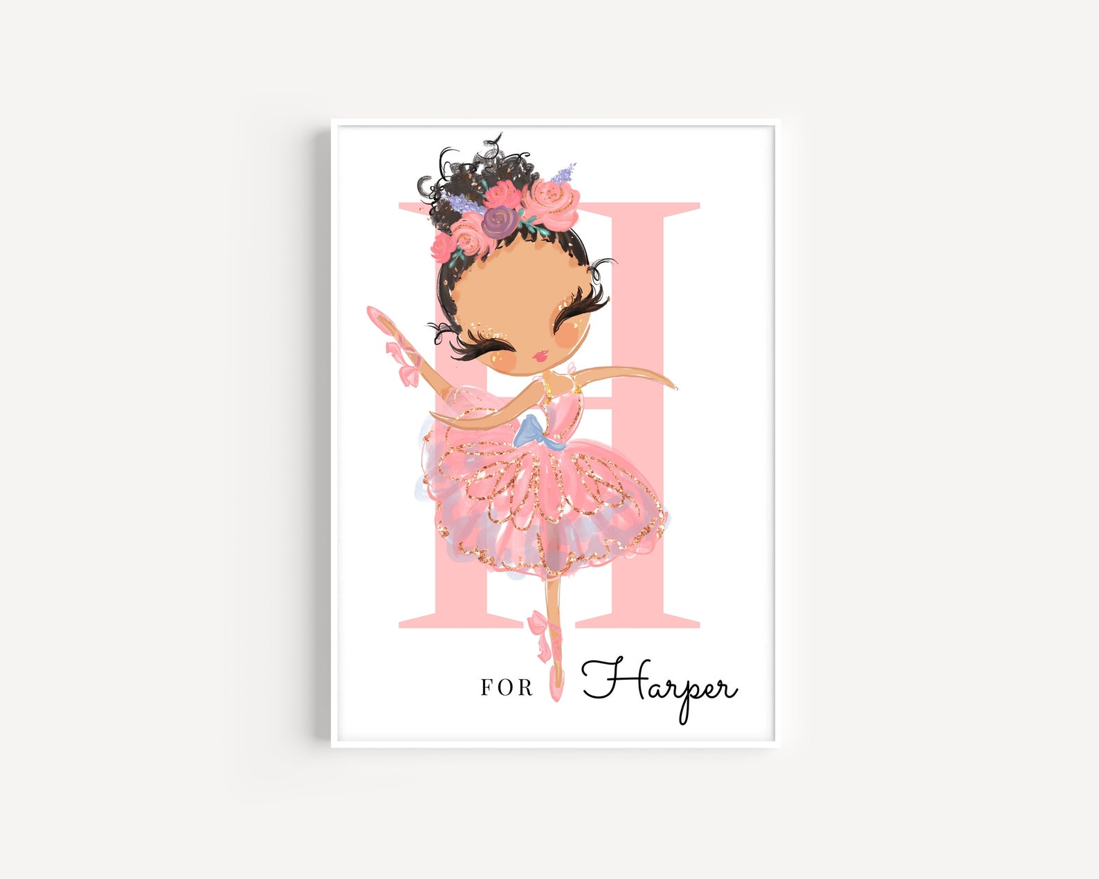 Ballerina Wall Art Custom Ballerina Name Wall Art Ballerina Etsy UK