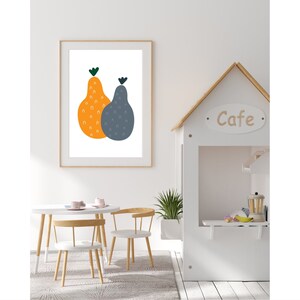 Decoración de la pared de la fruta pera pared arte impresión | Etsy