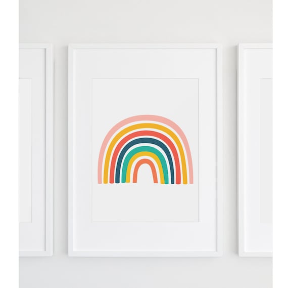 Wall Art Painted Rainbow Wall Art Little Rainbow Rainbow Etsy