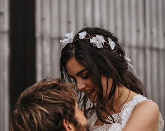 Wedding Flower Crown, Boho Headpiece, Hydrangea Floral Headband, Wedding Headpiece, Festival Hair Accessory, Bridal Hair Accessories